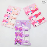 Pack of 12 Pcs Sweet and Lovely Cartoon Hairpins - Large Kuromi Gripping Clips for Girls, Cute Hair Accessories for Baby Girls and Gifts